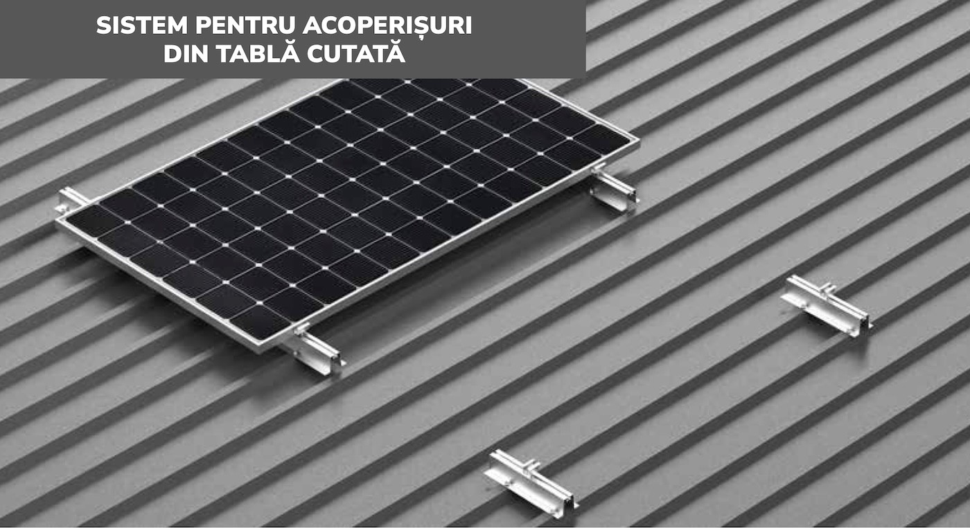 Sistem de prindere pentru 10 (1x10) panouri în tabla trapezoidala